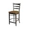 International Concepts 36 in. Solid Wood Round Extension Dining Table with 4 Counter Height Stools in Hickory/Washed Coal K45-36RXT-23-S6172-4 - alternate 2
